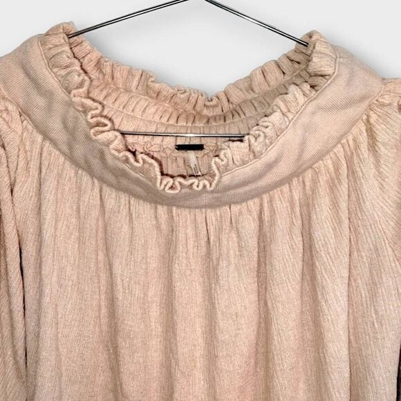 Free People Womens Top Sz S/P Peach Cropped Relaxed Swiftie Loose Boho Hippie Y2 - Picture 3 of 12